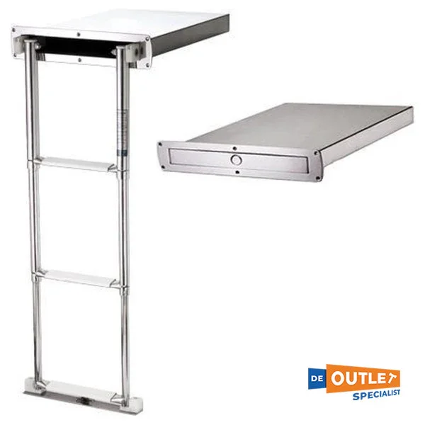 Allpa stainless steel telescopic swimming staircase 3-step black Expédié Aujourd'hui