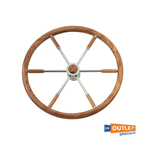 Allpa Type 6 5-spoke stainless steel 60 cm steering wheel with mahoganyy Top Vente