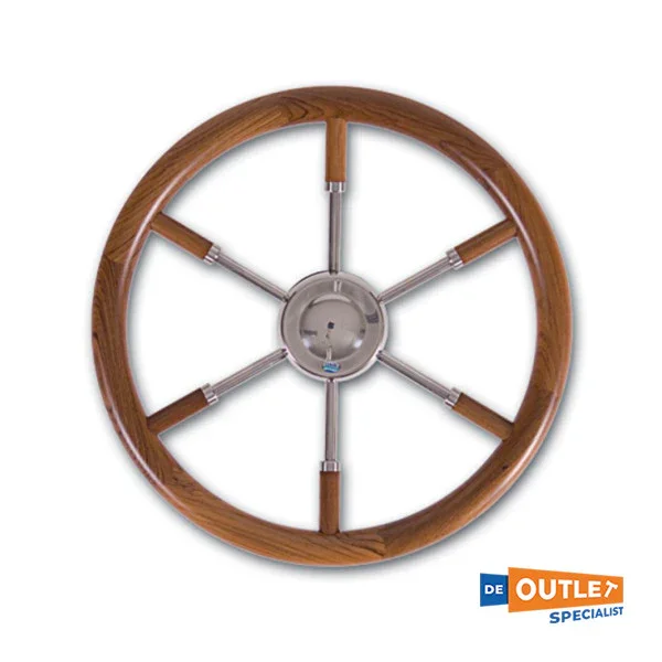 Seulement Aujourd'hui Stazo Type 17 6 -spoke stainless steel steering wheel with teak 54 cm - 1599