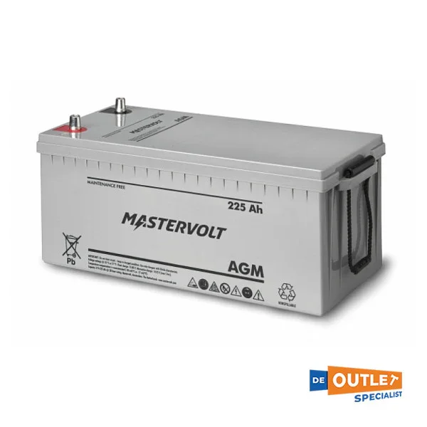Mastervolt maintenance -free AGM battery 12V - 225 AH Gray - 62002250 Authentique