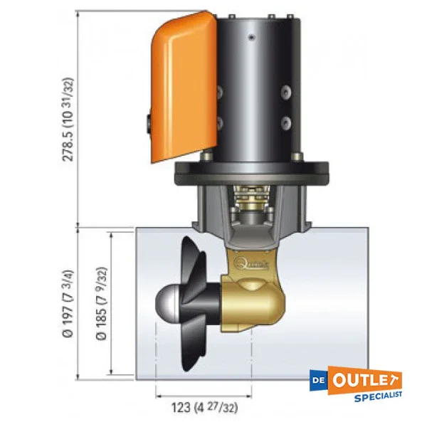 Quick BTQ 185 mm 85kgf 24V electric bow thruster - QBTQ1808524 Prix Promo