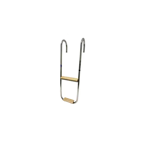 Must-Have Allpa stainless steel swimming staircase 2 steps with teak steps - 110033