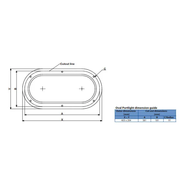 Promotion Saisonnière Rutgerson Oval Portlight Stainless Steel 403 x 204 mm-A1155-200RF-W