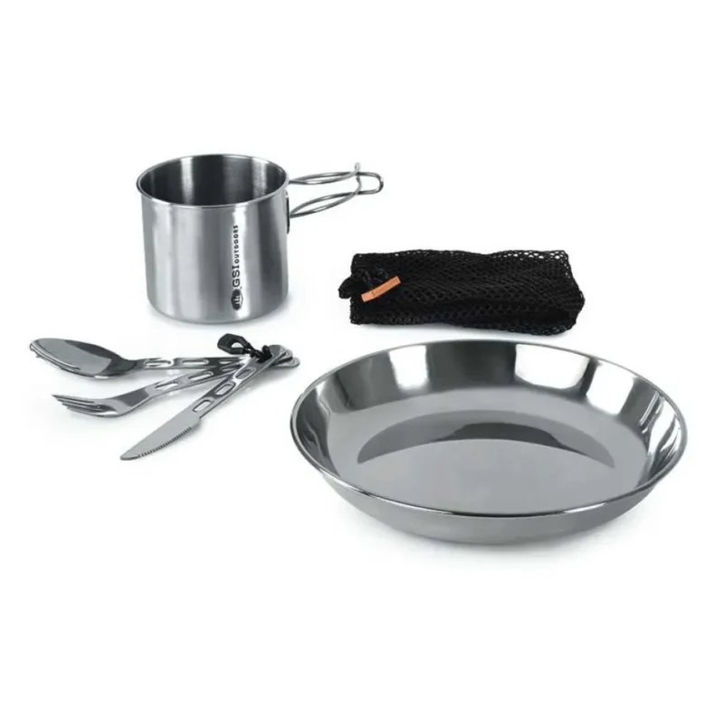 Gsi Outdoors Ensemble de vaisselle Glacier Stainless-1 Person Usine Directe