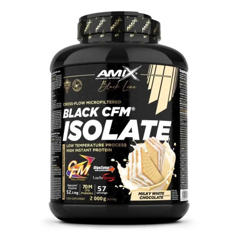 Amix Protéine Black CFM isolate whey 2kg Chocolat Blanc Bon Plan