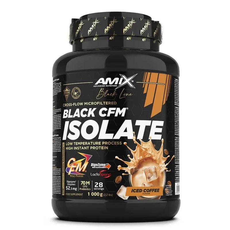 Amix Protéine Black CFM isolate whey Café glacé 1kg Solde