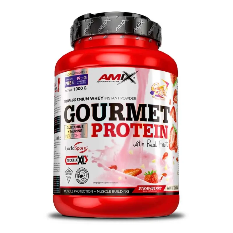 Amix Protéine Gourmet Chocolat blanc et fraise 1kg Commander Vite