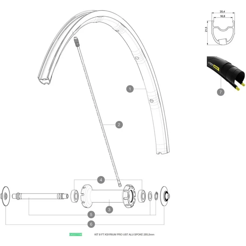 Mavic Rayons avant Kysrium Pro UST 2018 9 unités Populaire