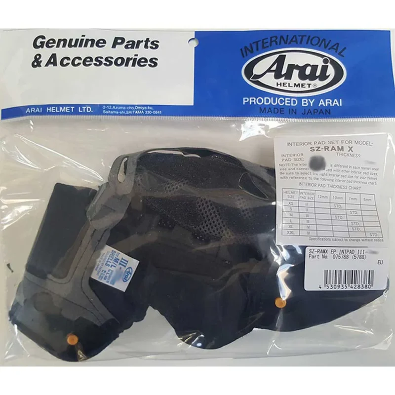 Arai Rembourrage intérieur SZ-RAM-X/SZ-R VAS Expédié Aujourd'hui