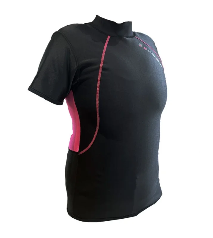 Satisfait Ou Remboursé Top Sharkskin Chillproof Manches courtes Rose - Femme