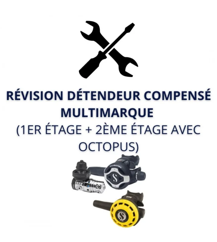 Expédition Rapide Révision détendeur compensé multimarque (1er étage + 2ème étage + Octopus)