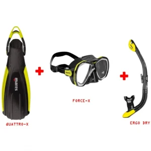 Acheter Direct Pack Mares PMT Avanti quattro X + masque force X + tuba ergo dry